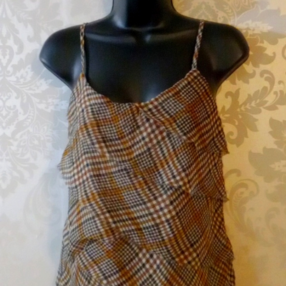 New York and Company Plaid Tank Top XS